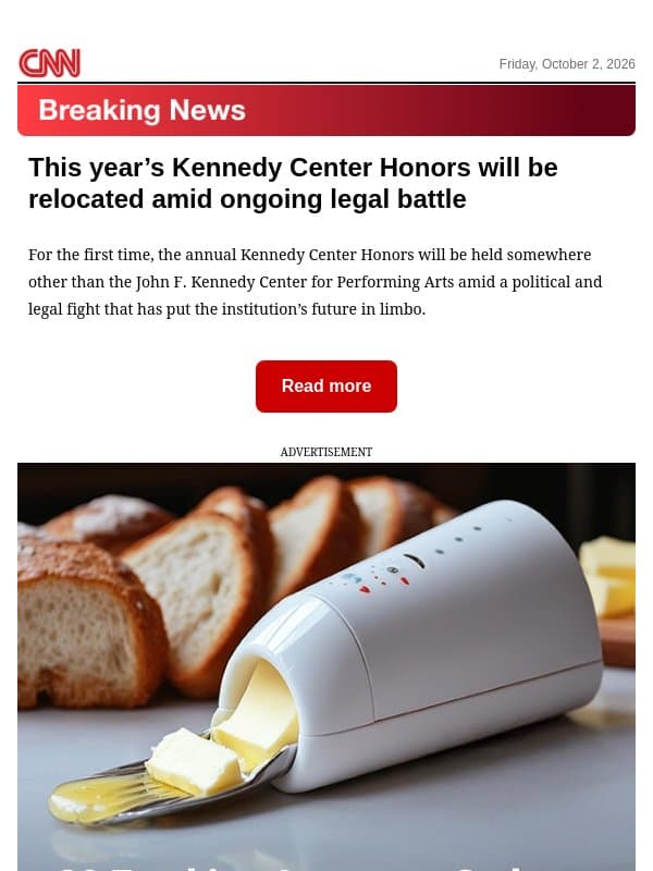 This year’s Kennedy Center Honors will be relocated amid ongoing legal battle email from CNN