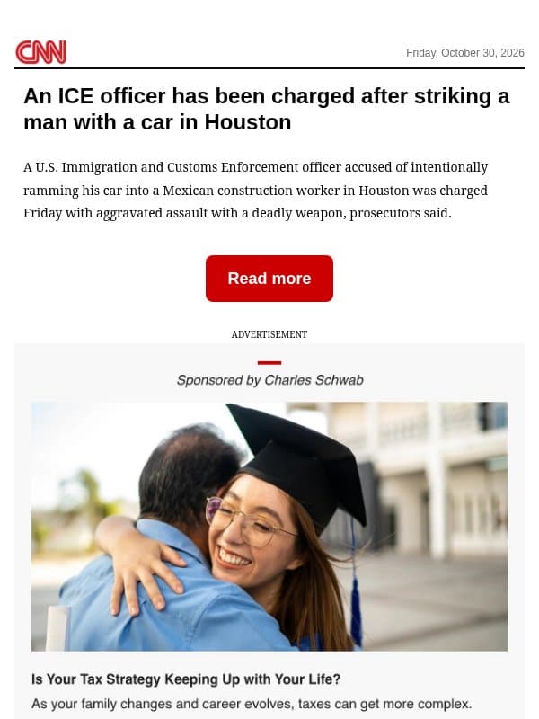 An ICE officer has been charged after striking a man with a car in Houston email from CNN