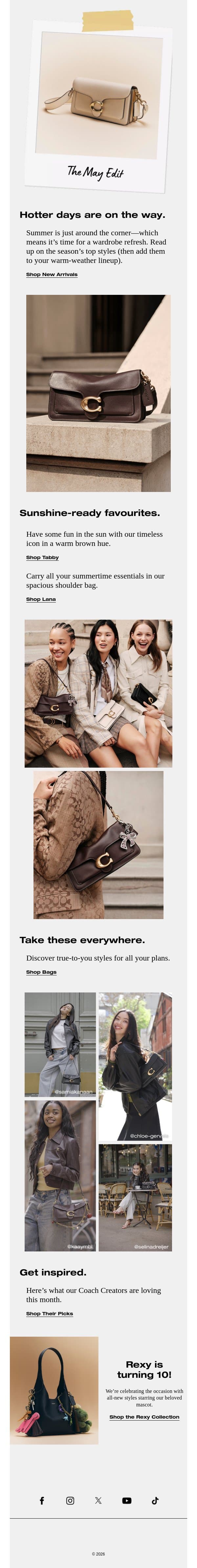 The May Edit has arrived email from Coach screenshot