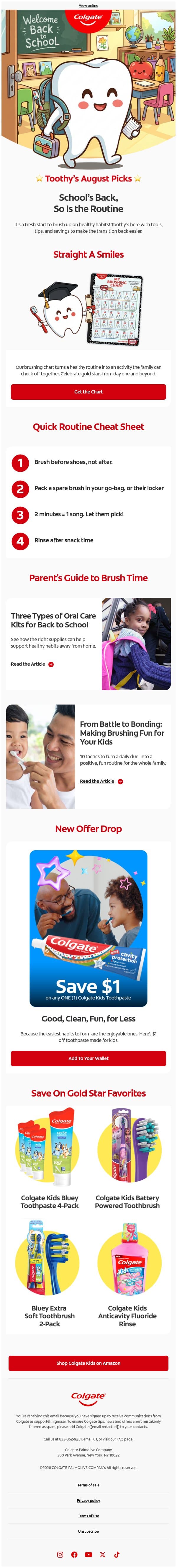 Toothy is here to get your mornings back on track email from Colgate screenshot