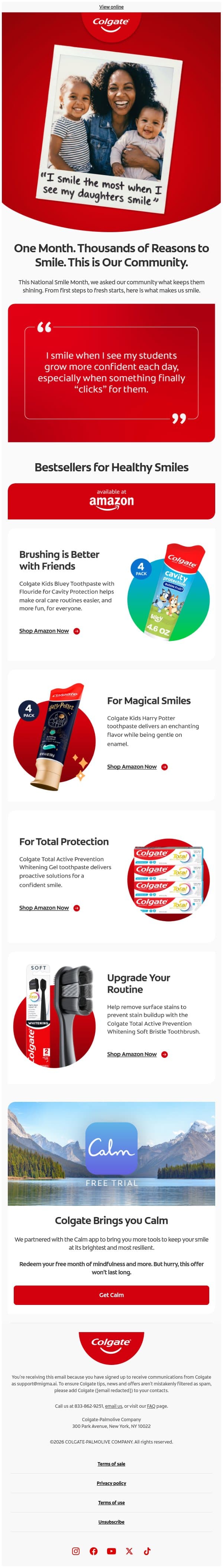 Adam, your smile is worth celebrating 🥳 email from Colgate screenshot