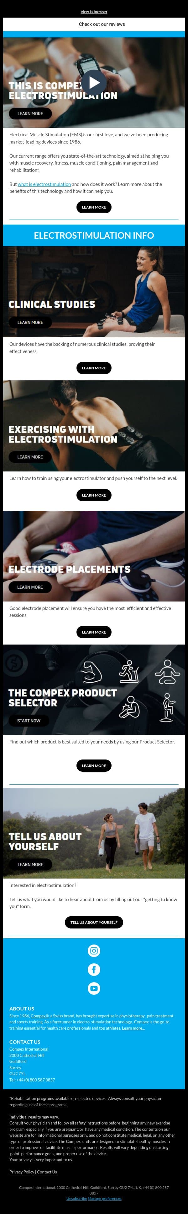 Guest, our first love - Electrical Muscle Stimulation ⚡ email from Compex screenshot