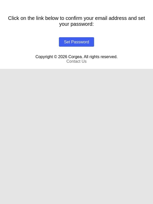 Corgea - Verify Your Email email from Corgea screenshot