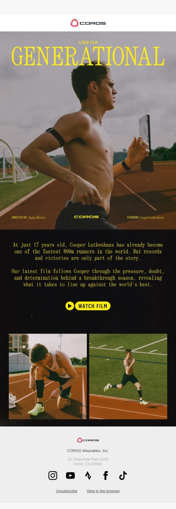Watch GENERATIONAL | A New Film From COROS email from Coros screenshot
