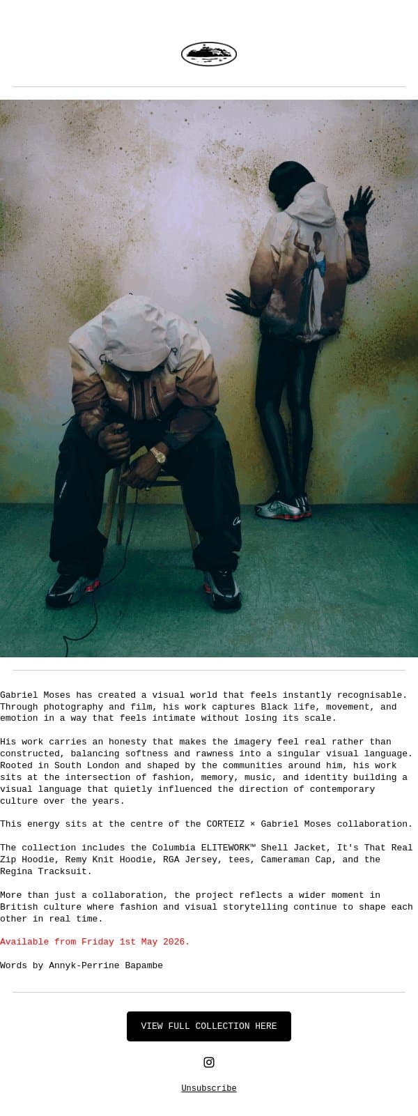 GABRIEL MOSES. email from Corteiz screenshot