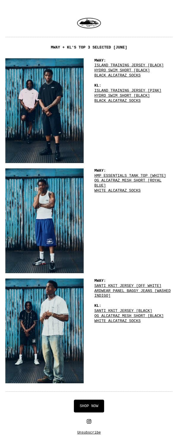 TOP 3 SELECTED. email from Corteiz screenshot