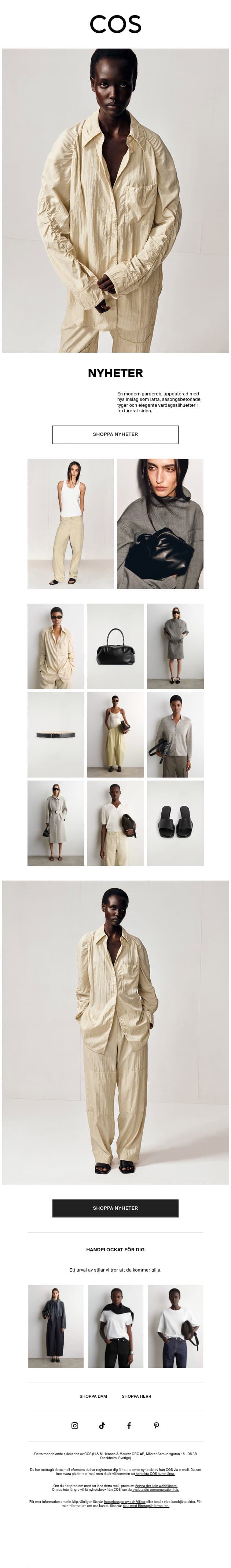Nyheter från Spring Summer 2026 email from COS screenshot