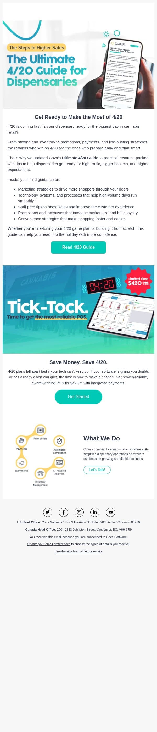 Your updated guide to a stronger 4/20 email from Cova screenshot