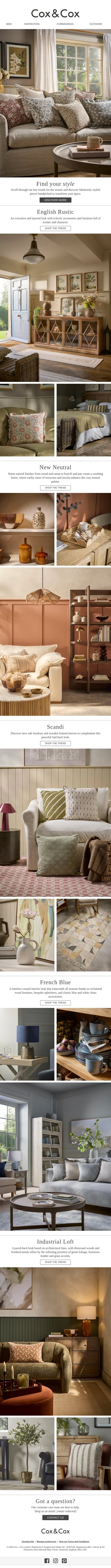 Find your style email from Cox & Cox screenshot