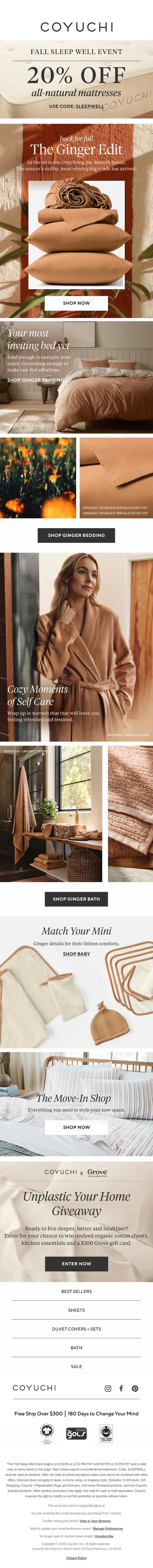 Back in Stock: Our Most Coveted Seasonal Color email from Coyuchi screenshot