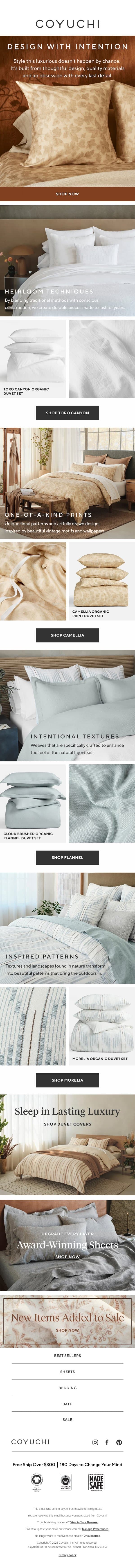 How Our Organic Duvets Are Made Different email from Coyuchi screenshot