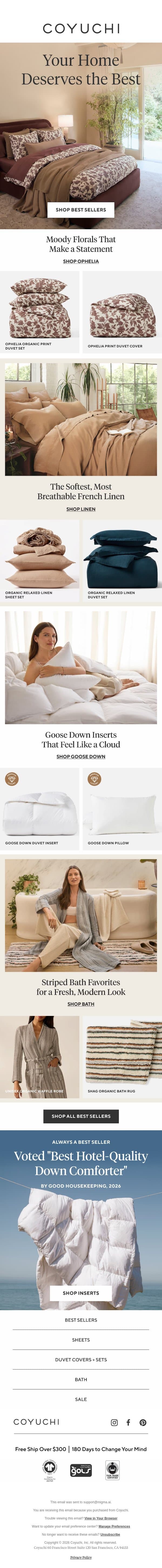 See What Made September's Best Seller List email from Coyuchi screenshot