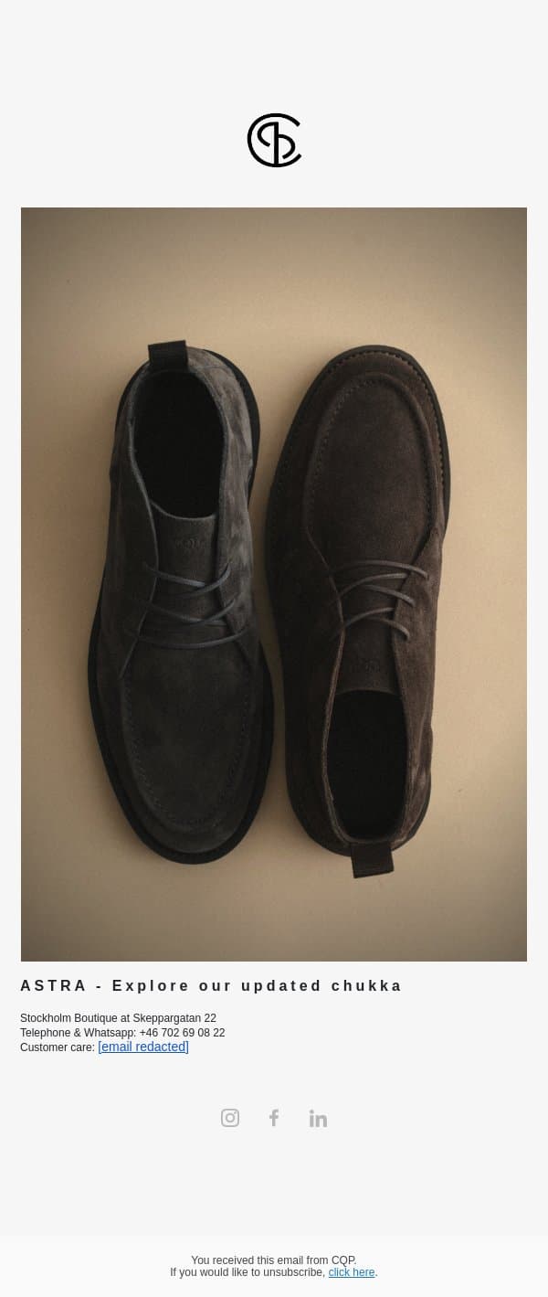 Astra - Our updated chukka email from CQP screenshot