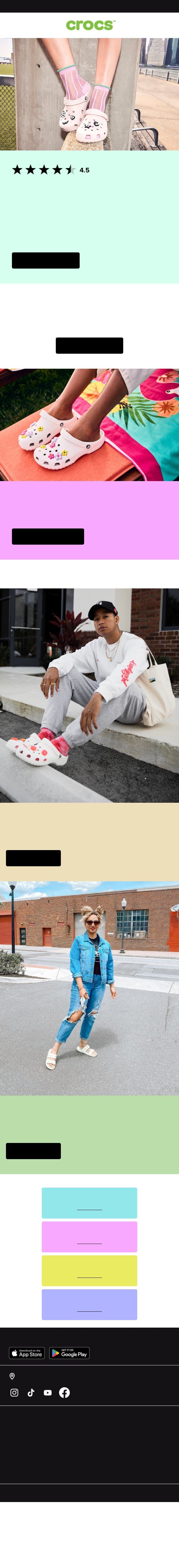 Comfort. Style. And more comfort... email from Crocs screenshot
