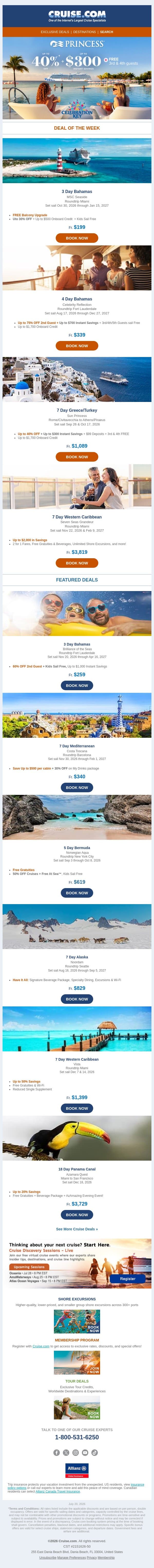 🛳️ Exclusive Deals: Kids Sail Free & Up to $1,700 Credit! email from Cruise screenshot