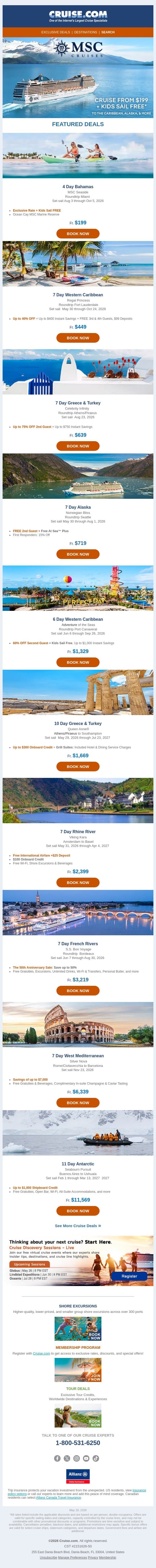 🏖️For $199, Sailing the Caribbean with Kids Sail FREE email from Cruise screenshot