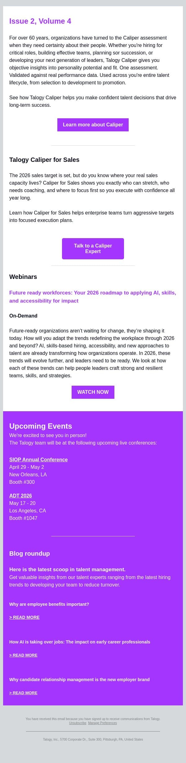 Talogy Insider: Make talent decisions with confidence email from Cubiks screenshot