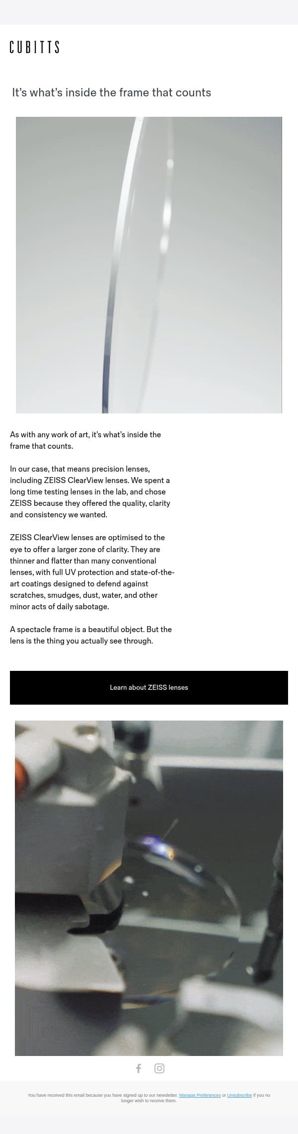 It’s what’s inside the frame that counts email from Cubitts screenshot