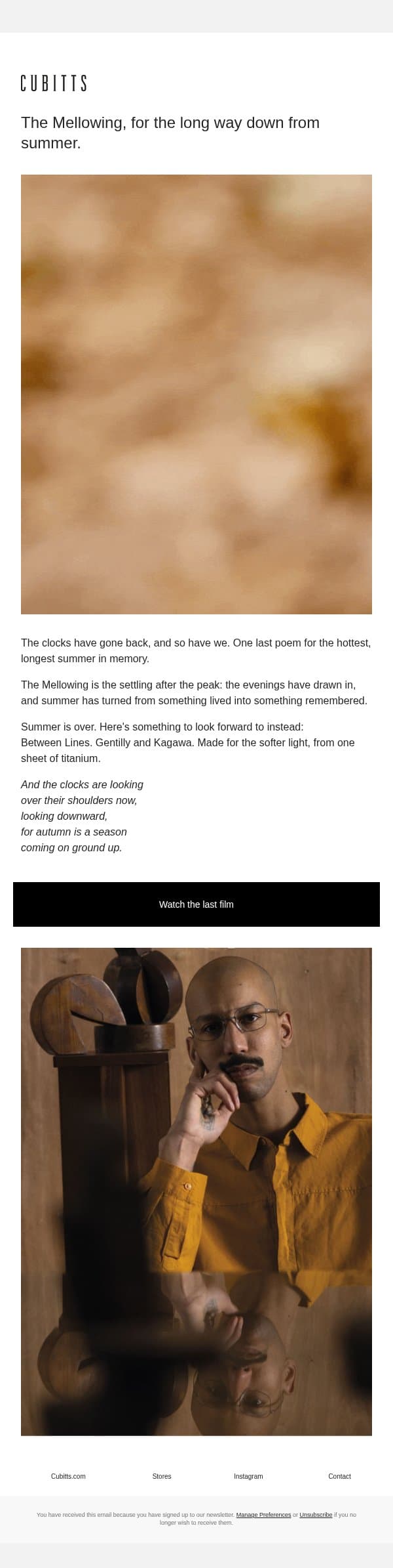And the clocks are looking over their shoulders now email from Cubitts screenshot