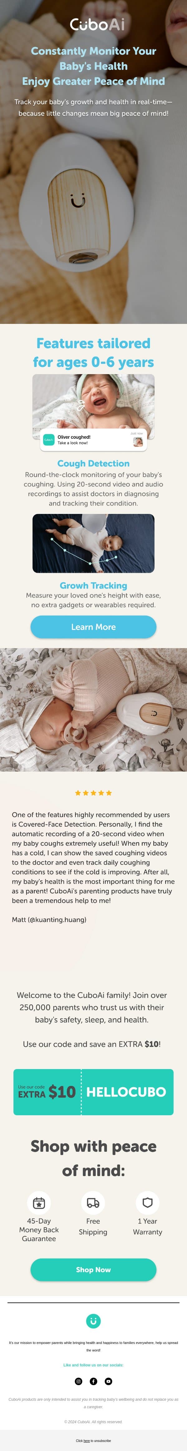 Say Goodbye to Health Concerns with CuboAi! email from Cubo Ai screenshot