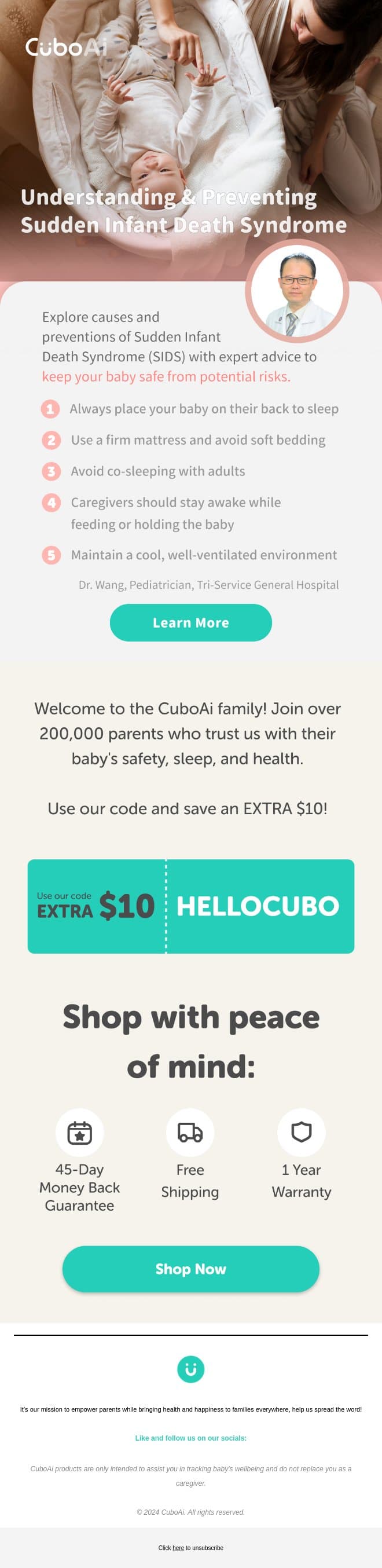 Give Your Baby the Best Protection: Preventing Sudden Infant Death Syndrome (SIDS)🐣 email from Cubo Ai screenshot