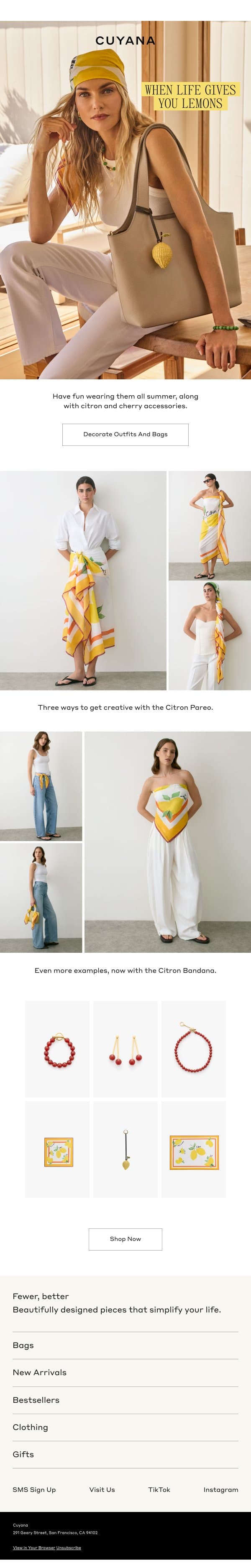 Wear Your Summer Fruits email from Cuyana screenshot
