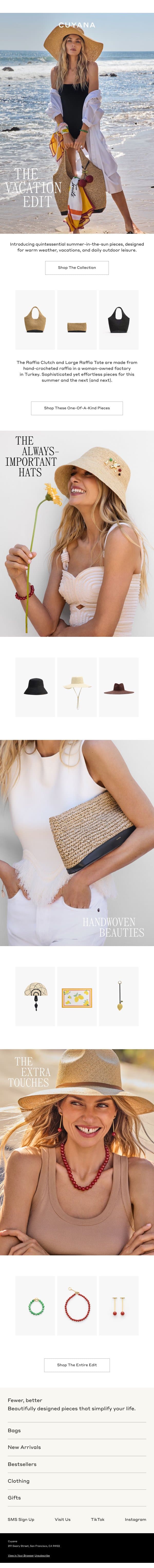 Introducing the Vacation Edit email from Cuyana screenshot