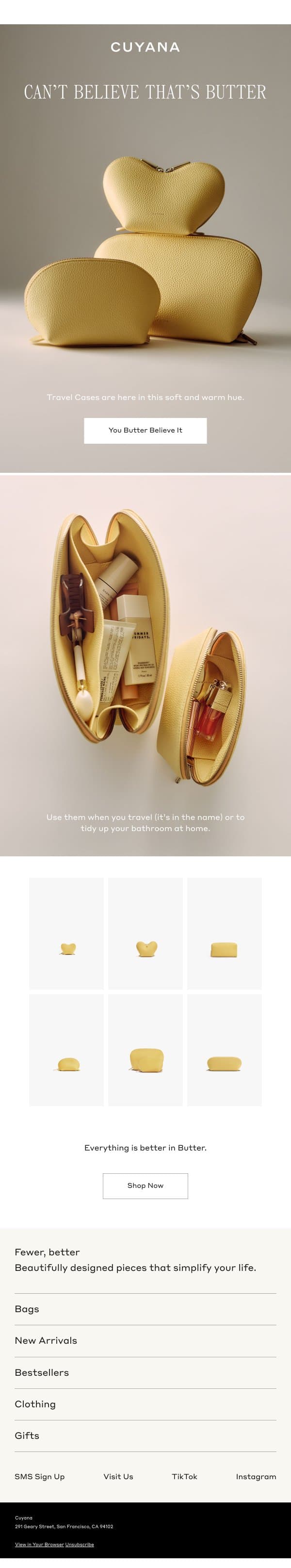 Can't Believe That's Butter email from Cuyana screenshot