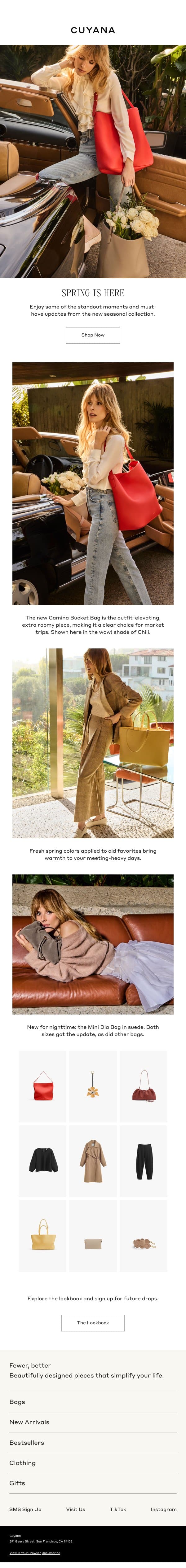 Spring Newness is Here email from Cuyana screenshot