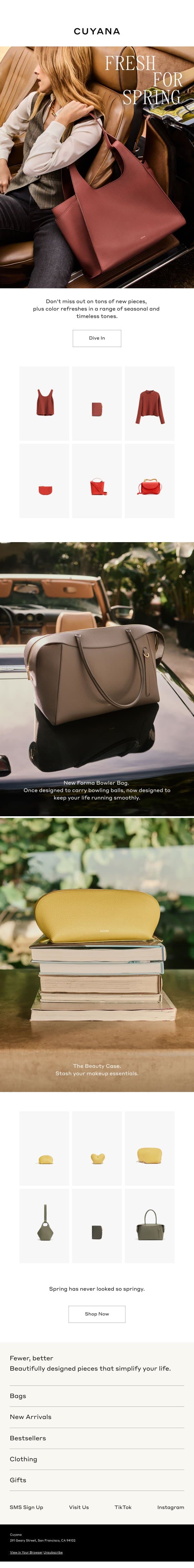 Missed Connections email from Cuyana screenshot