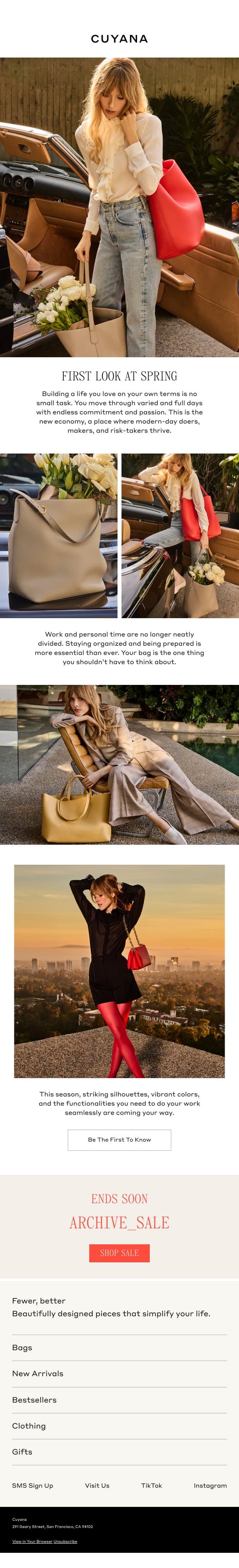 A First Look at Spring email from Cuyana screenshot
