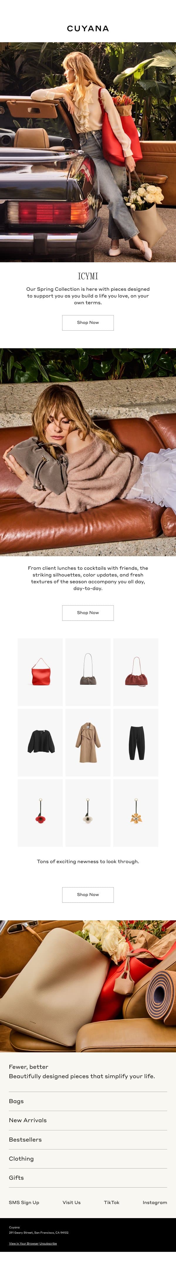 ICYMI: Spring Collection email from Cuyana screenshot