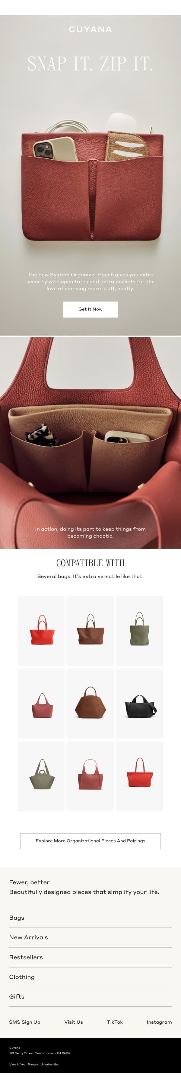 Attn: People Who Like Pockets email from Cuyana screenshot