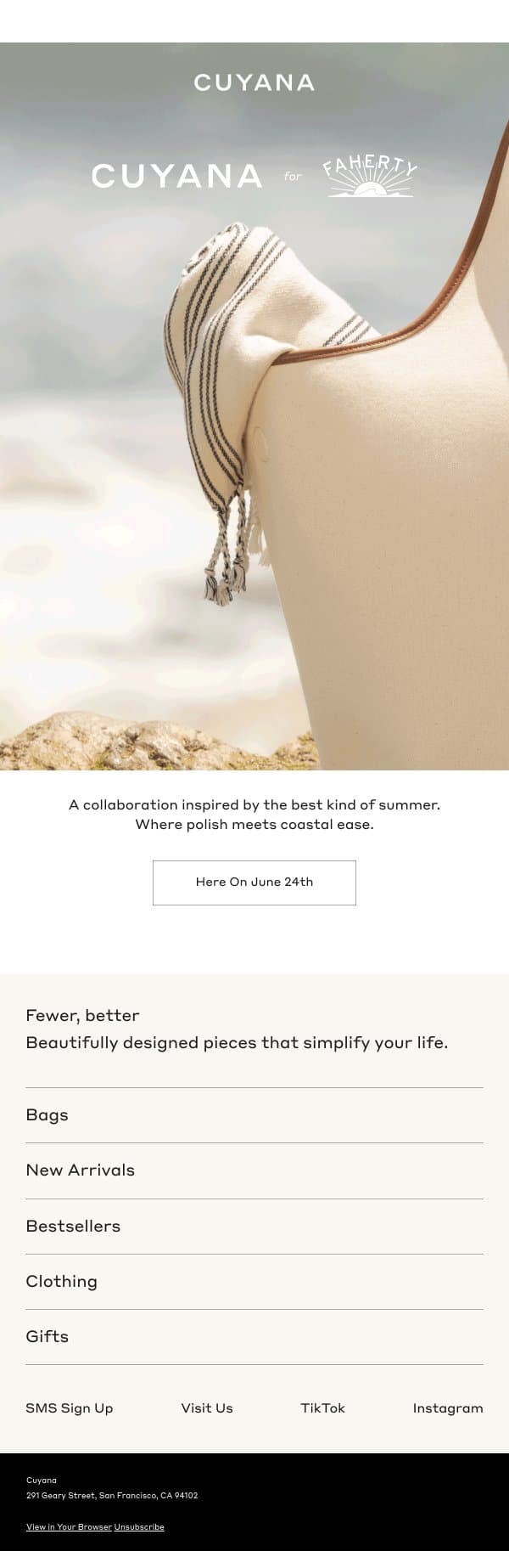 Here in Five Days email from Cuyana screenshot