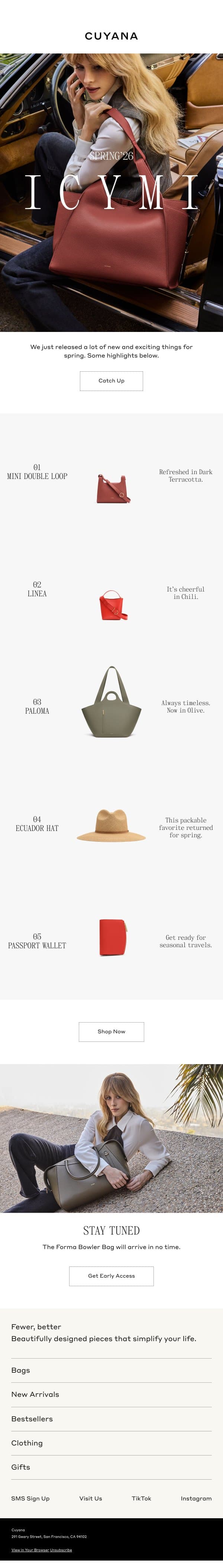 Drop What You're Doing email from Cuyana screenshot