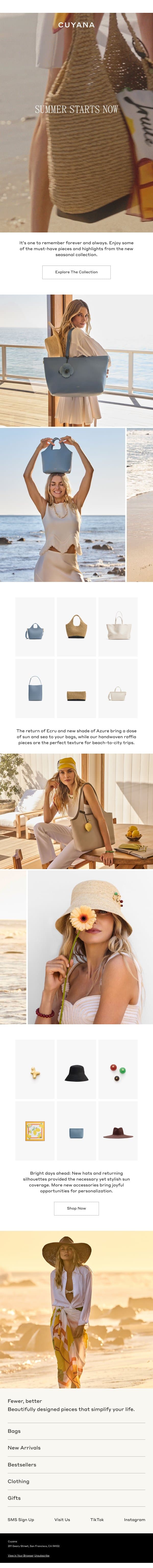 Introducing the Summer Collection email from Cuyana screenshot