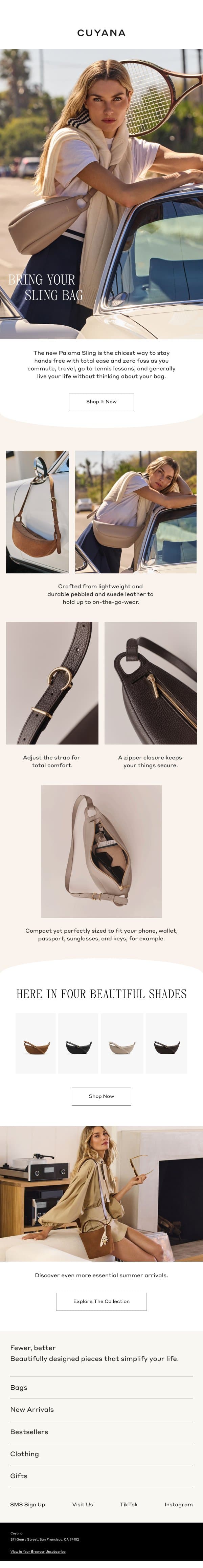Spotlight: New Paloma Sling Bag email from Cuyana screenshot