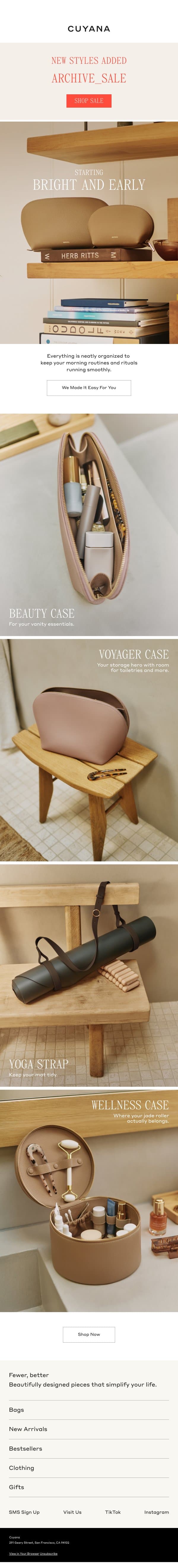 Finally, An Organized Morning email from Cuyana screenshot