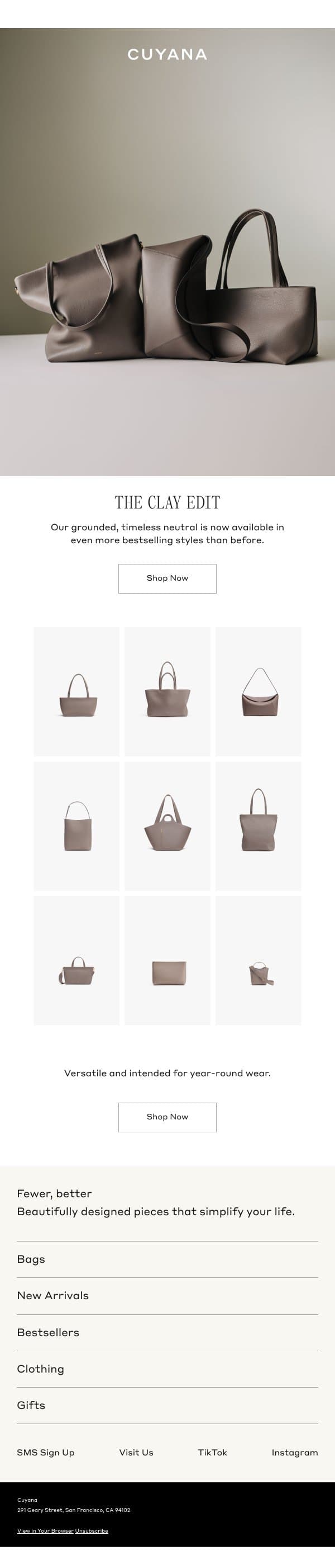 More in Clay email from Cuyana screenshot