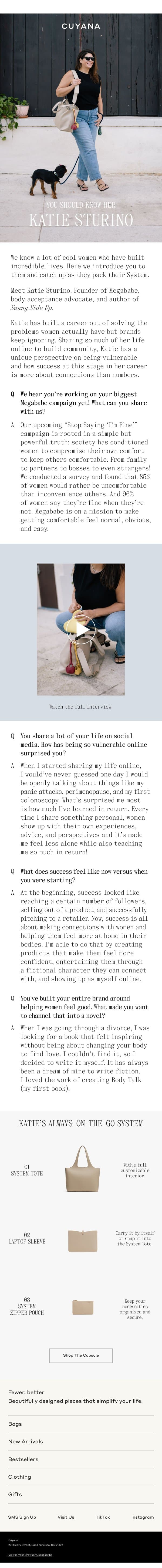 You Should Know Her email from Cuyana screenshot