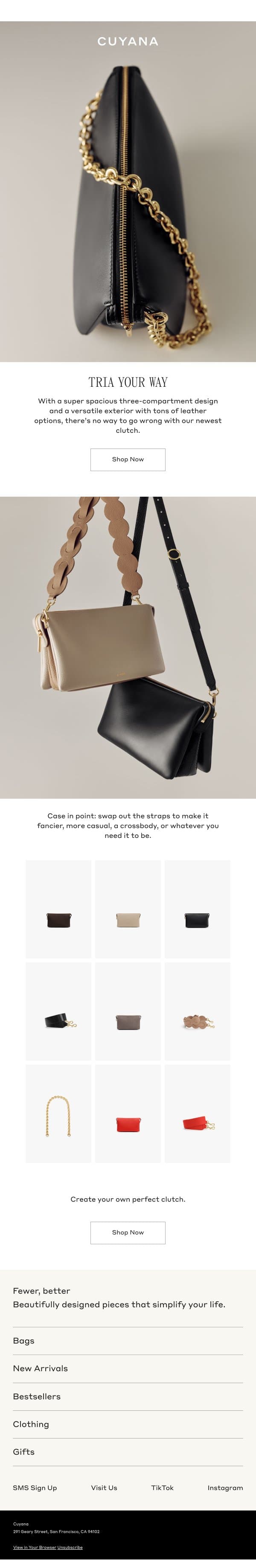 Can't Go Wrong Here email from Cuyana screenshot