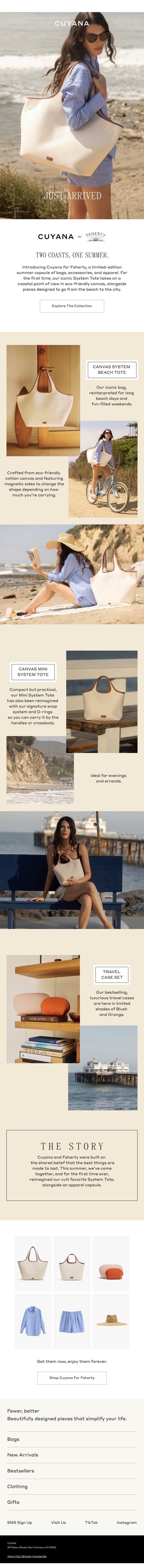 Introducing Cuyana for Faherty email from Cuyana screenshot