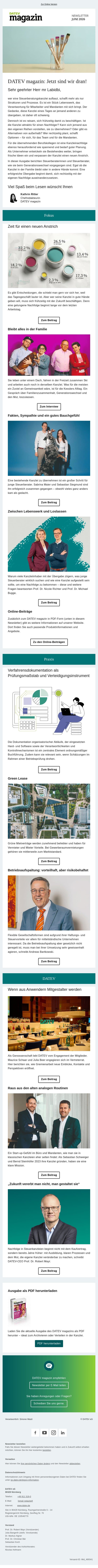 Kanzleinachfolge: Jetzt sind wir dran! email from Datev screenshot