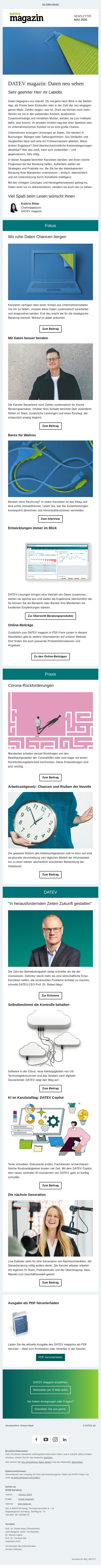 DATEV magazin: Daten neu sehen email from Datev screenshot