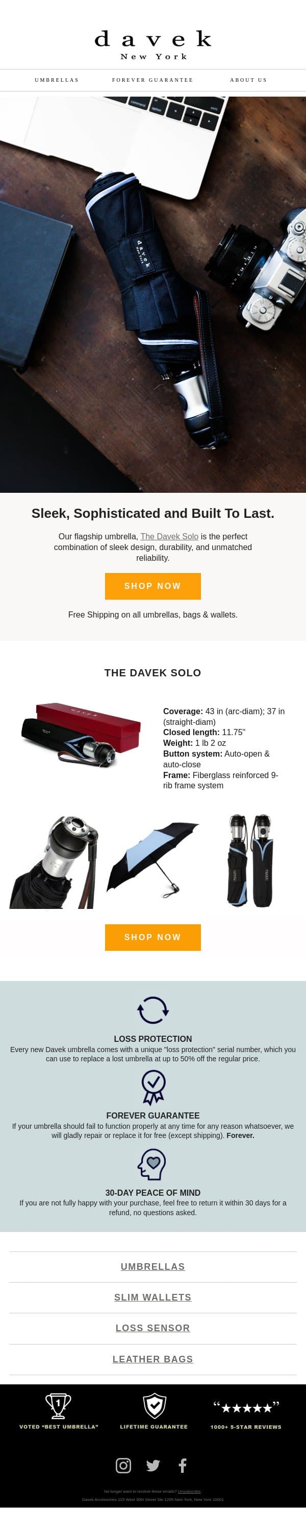 The perfect umbrella does exist email from Davek screenshot
