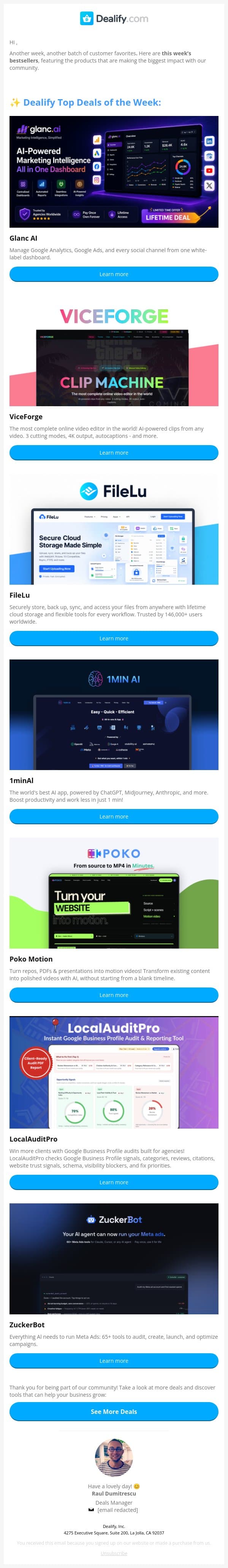 👑 Dealify's Best Selling Deals of the Week email from Dealify screenshot