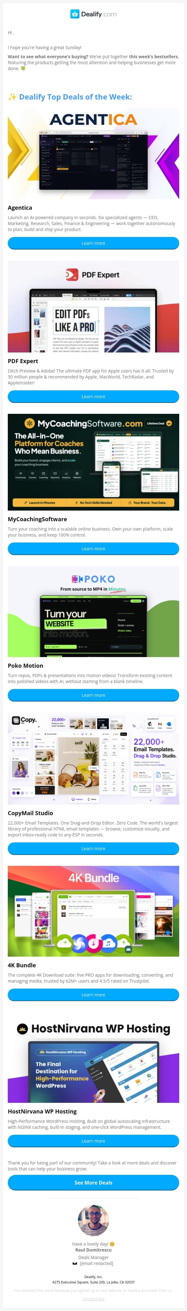 🤑 Dealify's Best Selling Deals of the Week email from Dealify screenshot
