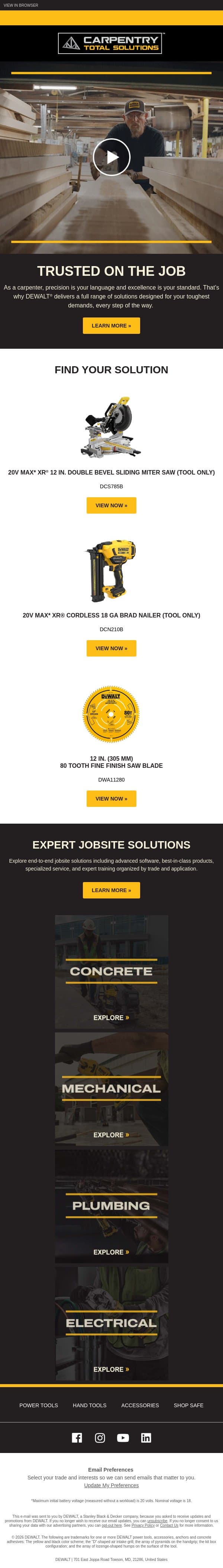 We Get You. We Got You.™ email from DeWalt screenshot