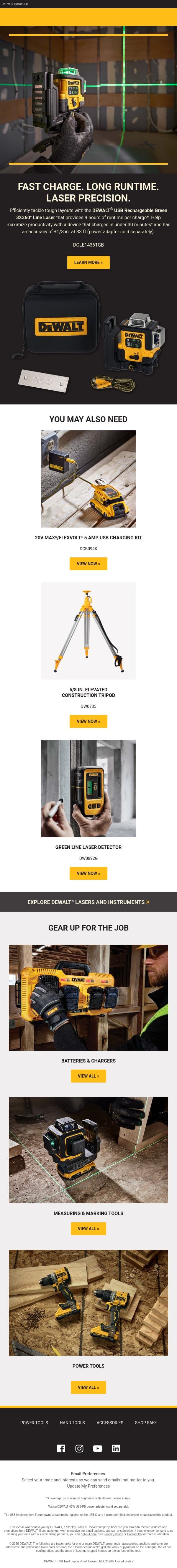 Tackle Tough Layouts email from DeWalt screenshot