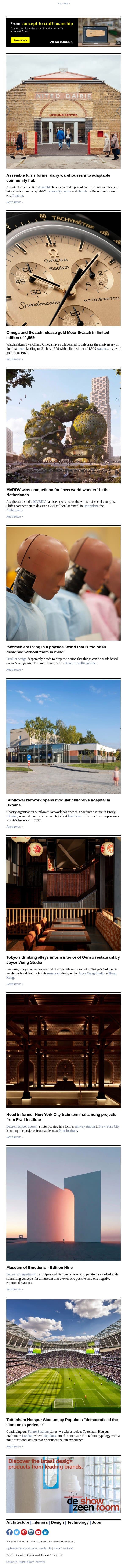 MVRDV "new world wonder" | Moonwatch | Ukraine modular children's hospital email from Dezeen screenshot